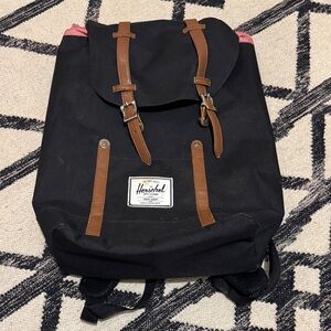 Herschel Supply Company Black Backpack with Tan Straps